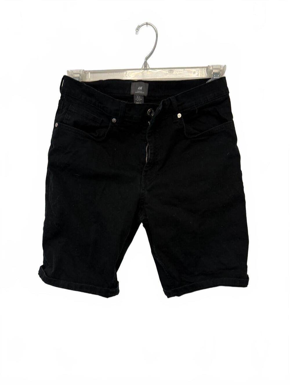 H&M Slim Fit Black Denim Shorts Size 31